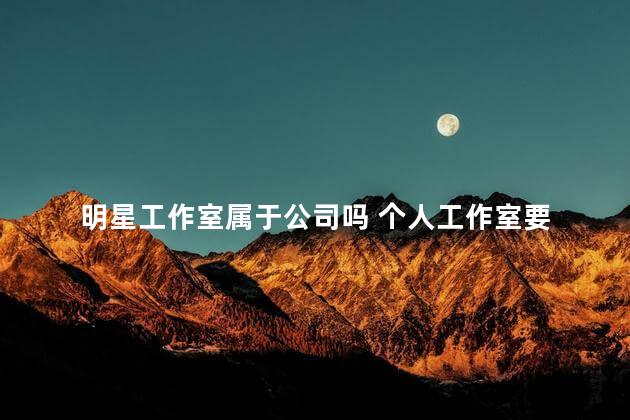  明星工作室属于公司吗 个人工作室要交税吗